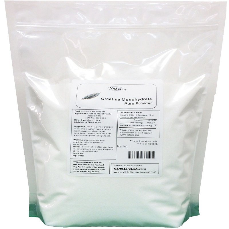 NuSci Pure Creatine Monohydrate Crystalline 80 mesh Powder 227 Grams (8.0 oz)