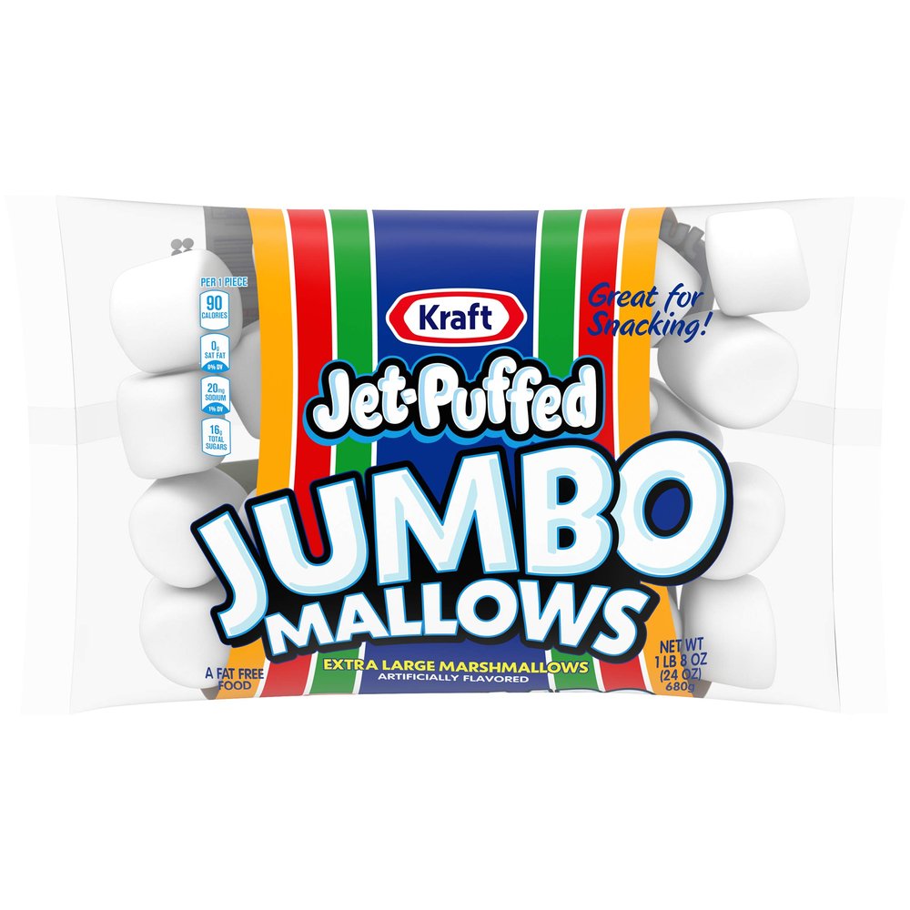 Kraft Jet Puffed Jumbo Marshmallow, 24-Ounce (Pack of 4)