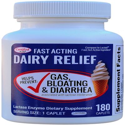 Fast Acting Lactase 180 Caplets Generic Lactase Fast Act 9000 FCC Units per Caplet