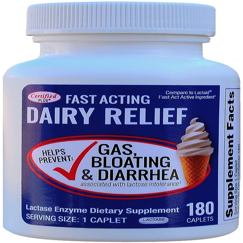 Fast Acting Lactase 180 Caplets Generic Lactase Fast Act 9000 FCC Units per Caplet