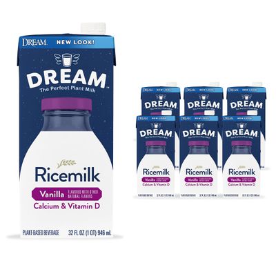 Rice Dream Rice Milk Drink, Enriched Vanilla, Calcium & Vitamin D, Vegan Dairy Alternative, Lactose Free, Shelf Stable, 32oz (Pack of 6)