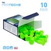 Flents Protechs Foam Ear Plugs, 10 Pair with case Sleeping, Snoring, Loud Noise, Traveling, Concerts, Construction, Studying, Work, Shooting, NRR 33, Noise Cancelling, Green, Made in the USA view 2