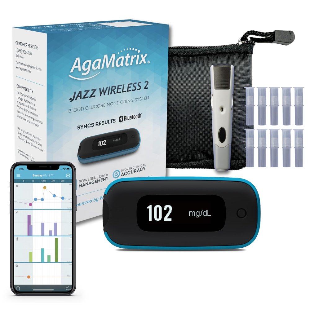 AgaMatrix Jazz Wireless 2 Blood Glucose Monitoring System