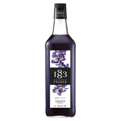 1883 Violet Syrup for Drinks, Made in France, 1 Liter Glass Bottle