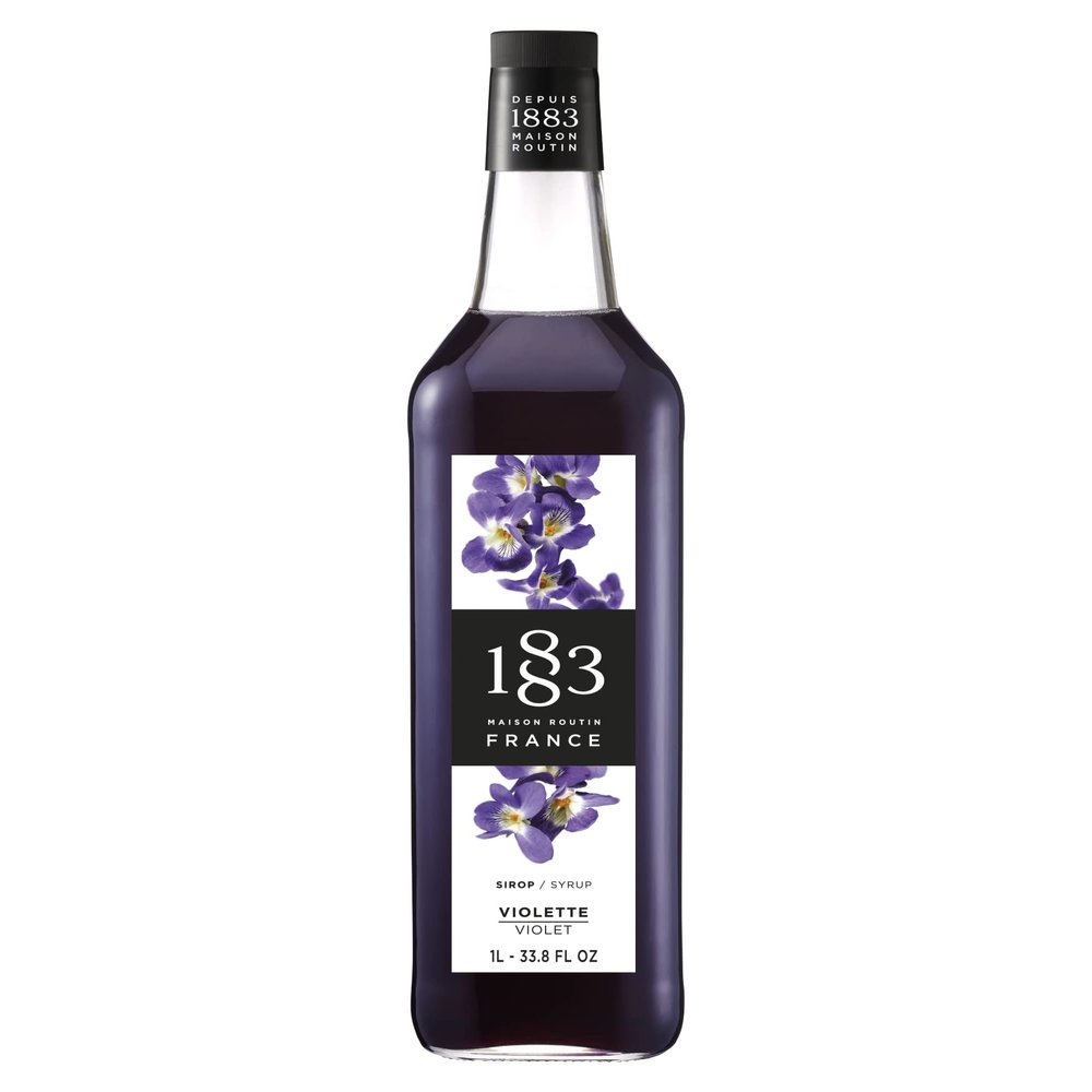 1883 Violet Syrup for Drinks, Made in France, 1 Liter Glass Bottle