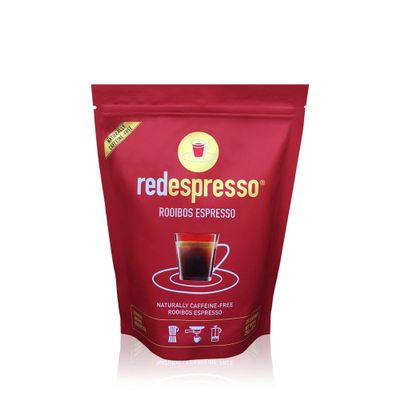 Red Espresso Rooibos Tea  Ground South African Red Tea for Espresso Machines  Caffeine-Free Herbal Brew, Coffee Alternative, Brews Like Coffee  8.8 oz (250 g)