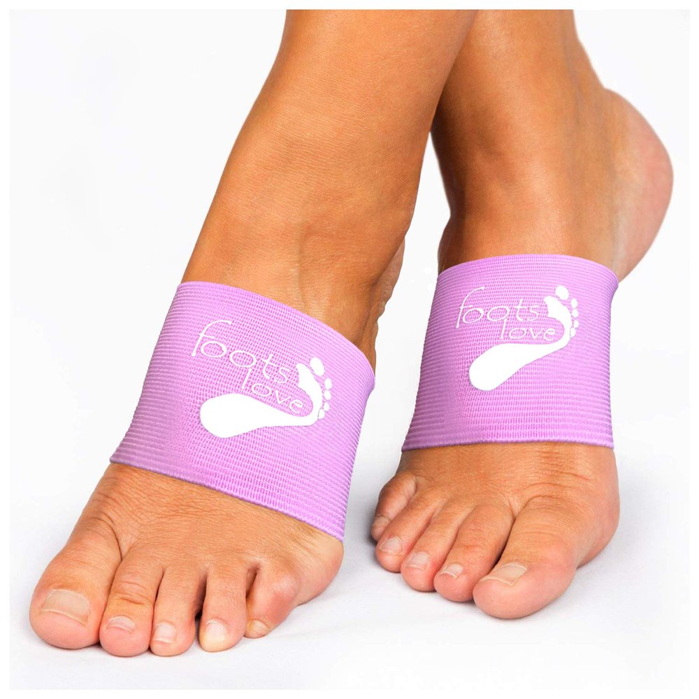 FOOTS LOVE Plantar Fasciitis Arch Support Wraps. The Original Copper Infused Foot Compression Sleeves for Heel Spurs & Fallen Arches. Women & Men Approved All Day Foot Pain Relief !