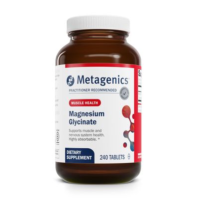 Metagenics Magnesium Glycinate - Highly Absorbable Magnesium Supplement for Sleep, Stress Relief & Muscle Relaxation* - Supports Bone, Heart & Nerve Health* - Non-GMO, Gluten-Free - 240 Tablets