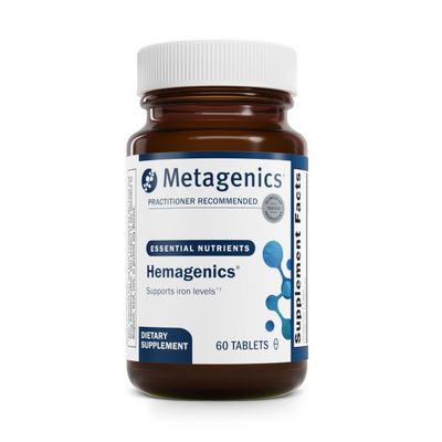 Metagenics Hemagenics Iron Supplement with B12, B6 & Folate Supports Red Blood Cell Formation, Energy & Immune Health* Non-Constipating, Non-GMO, Gluten-Free, Vegetarian - 60 Tablets