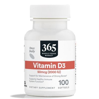365 by Whole Foods Market, Vitamin D3 Softgels, 2000 IU, 100 CT
