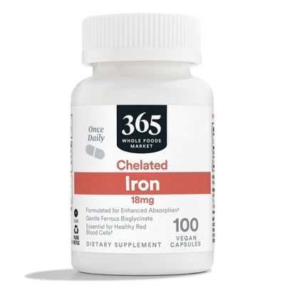 365 by Whole Foods Market, Chelated Iron 18mg, Vegan, 100 Capsules