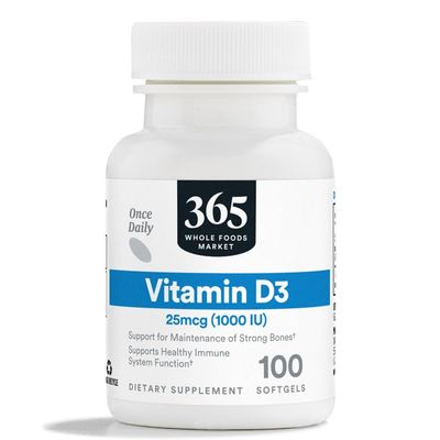 365 by Whole Foods Market, Vitamin D3 Softgels, 1000 IU, 100 CT