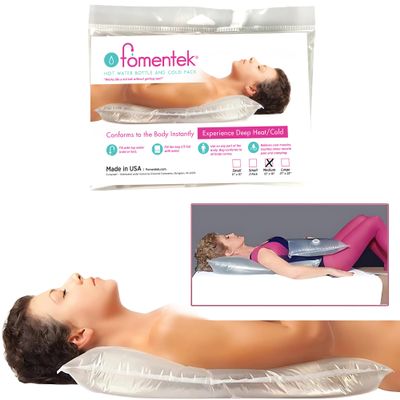 Fomentek Hot Water Therapy Bag - Hot & Cold Water Bottle - Apply Soothing Heat with Warm Water - Pain and Cramps Relief for The Back, Stomach, Feet, Neck, Arms, Shoulders (Medium, 18" x 15")