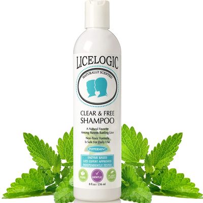 LiceLogic Clear & Free Lice Treatment Shampoo, 8oz, Peppermint - Effective Against Super Lice, Kills Eggs & Nits, Prevents & Repels Lice, Not Toxic, Naturally Derived Licezyme, No Harsh Chemicals