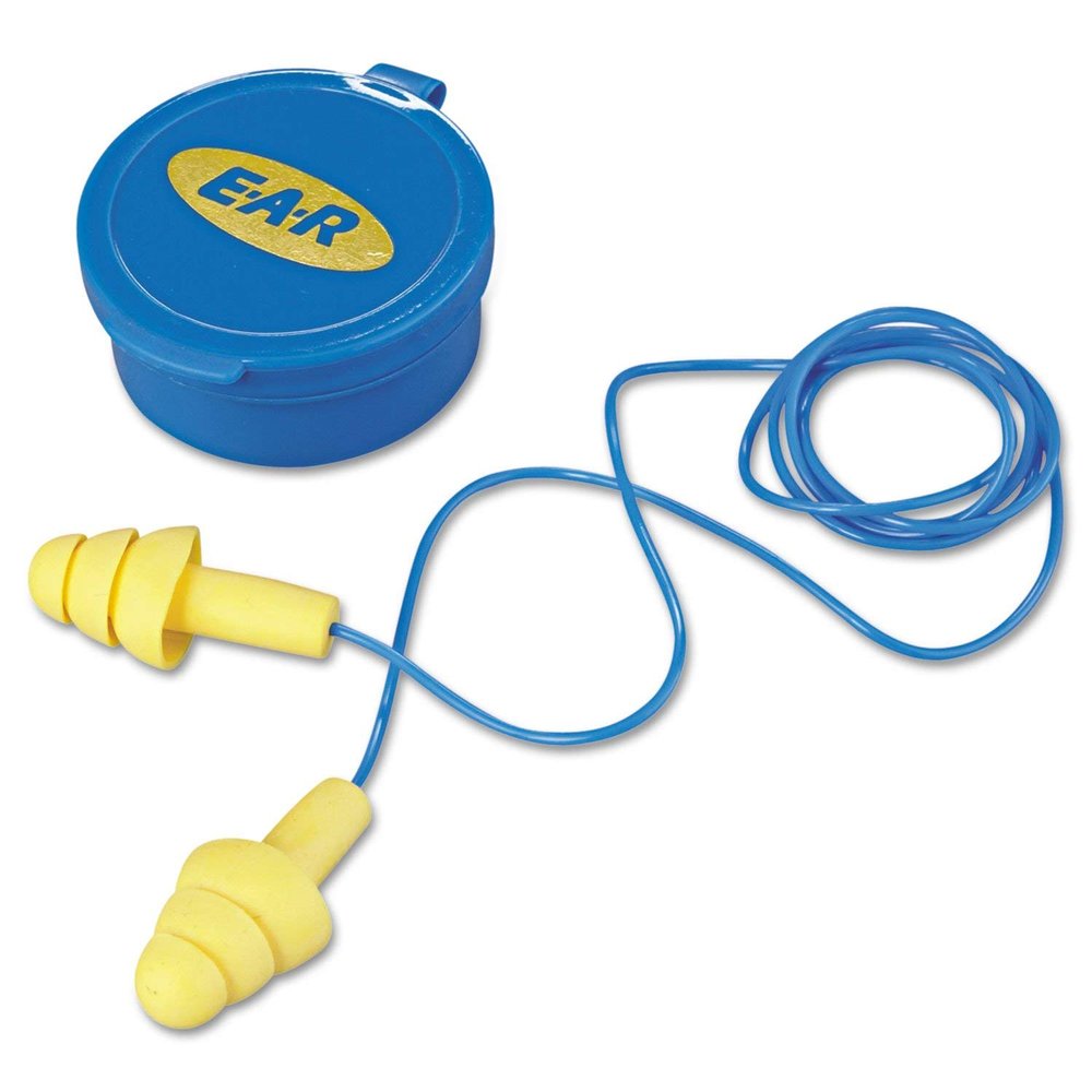 3M E-A-R UltraFit Earplugs 340-4002, Corded, Carrying Case, Pack of 50