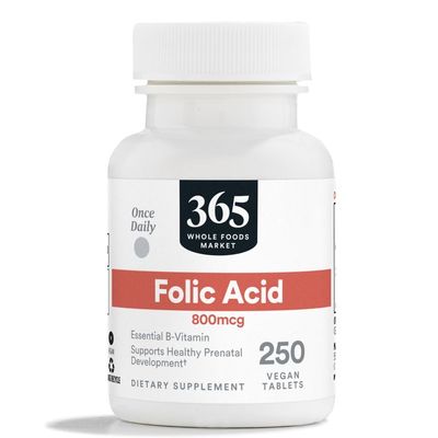 365 by Whole Foods Market, Folic Acid 800mcg, Vegan, 250 Tablets