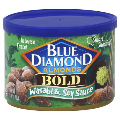 Blue Diamond, Almonds, Bold Wasabi & Soy, 6 ounce Can (3 Pack)