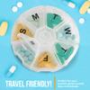 Weekly Pill Organizer - (Pack of 2) 7 Day Pills Container, Round Medicine Organizer Box, Daily Week Pill Reminder Case Travel Friendly, BPA-Free Vitamin, Supplement, Fish Oil, Medication Planner view 4