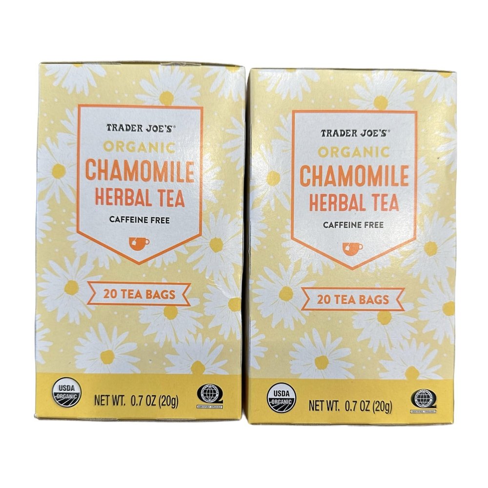 2 Boxes Trader Joe's No Caffeine Organic Chamomile Herbal Tea
