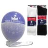 4 Pairs of Extra Wide Diabetic Socks, Mid/Over The Calf Medical Swollen Feet Socks (Black/White) view 1