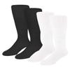 4 Pairs of Extra Wide Diabetic Socks, Mid/Over The Calf Medical Swollen Feet Socks (Black/White) view 2