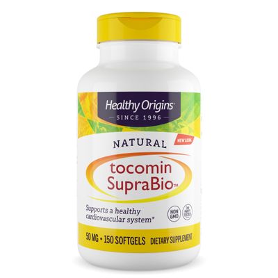 Healthy Origins Tocomin SupraBio Tocotrienols 50 mg (Non-GMO, Full Spectrum, Gluten Free, Cardiovascular Support, Skin Support), 150 Softgels