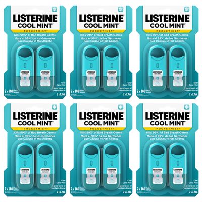Listerine Pocketmist Oral Care Mist, Cool Mint, 0.26 fl. oz/7.7 mL x 12