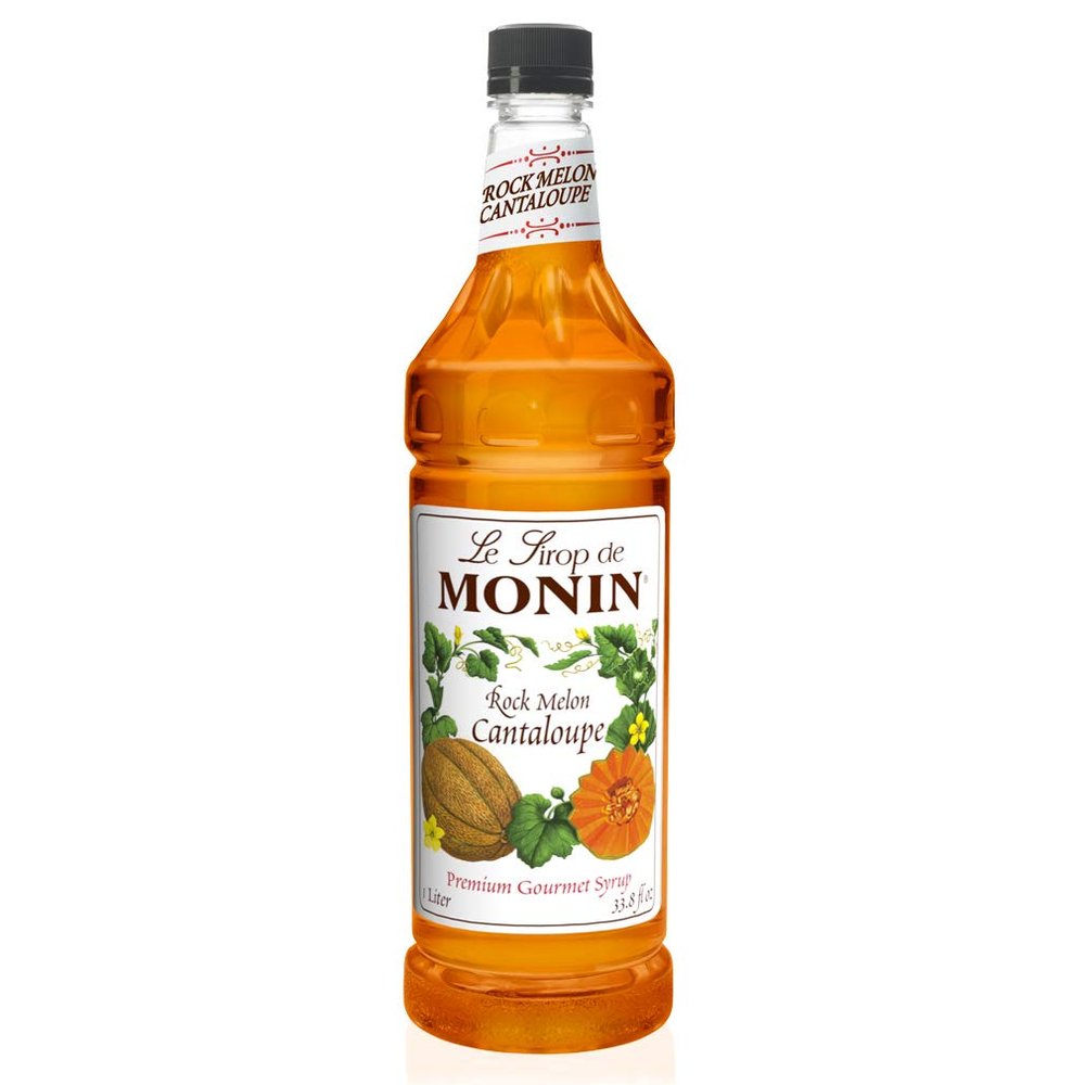Monin - Rock Melon Cantaloupe Syrup | Premium Syrup for Cocktails, Coffees & More | Clean Label with No Artificial Flavors, No Artificial Preservatives (BPA-Free Plastic Bottle, 1 Liter)