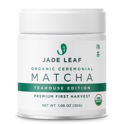 Jade Leaf Matcha Organic Ceremonial Grade Matcha Green Tea Powder - 100% Pure Japanese First Harvent Green Tea for Ceremonies, Usucha, Lattes 30g / 1.06 Ounce Tin (Pack of 1)