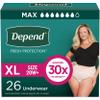 Depend Fresh Protection Adult Diapers, Incontinence & Postpartum Bladder Leak Underwear for Women, Disposable, Maximum, Extra-Large, Blush, 26 Count, Packaging May Vary view 1