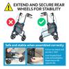 Carex 3 Wheel Walker for Seniors, Foldable, Rollator Walker with Three Wheels, Three Wheel Rolling Walker Height Adjustable for Seniors, Blue, Trio, Folding view 4