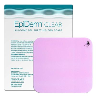Epi-Derm Standard Silicone Scar Sheets  Soft, Reusable, Premium Silicone Gel Sheets for Tummy Tuck, C-Section, Hysterectomy & Surgical Scars  Flexible Fit & Easy to Clean - 4.7" x 5.7", Clear