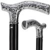 Royal RC Canes Premium Chrome Brass Scroll Fritz Cane with Black Beechwood Shaft, Walking Cane for Men and Women view 1