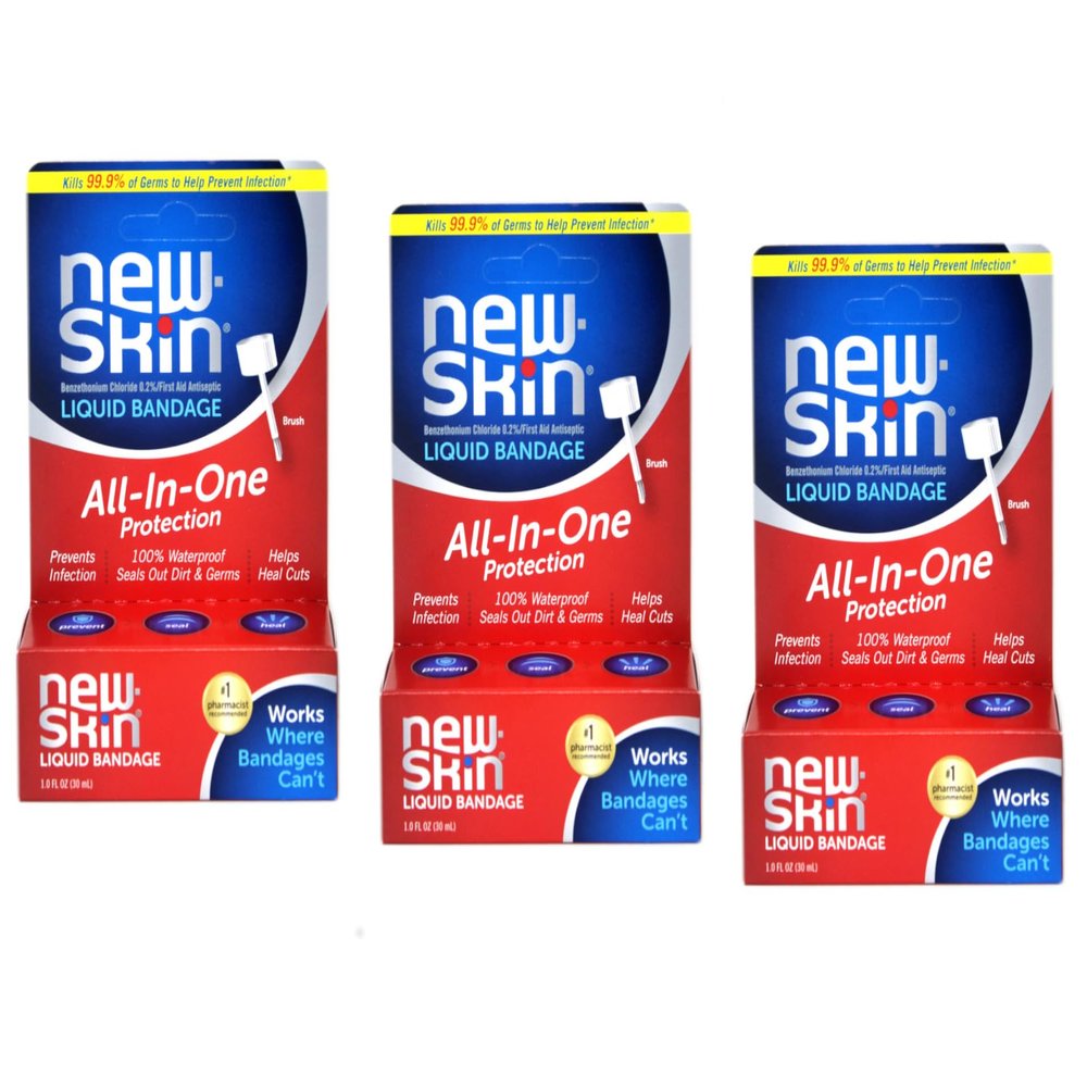 New-Skin Liquid Bandage, Waterproof for Scrapes and Minor Cuts, 1 Fl Oz (Pack of 3)