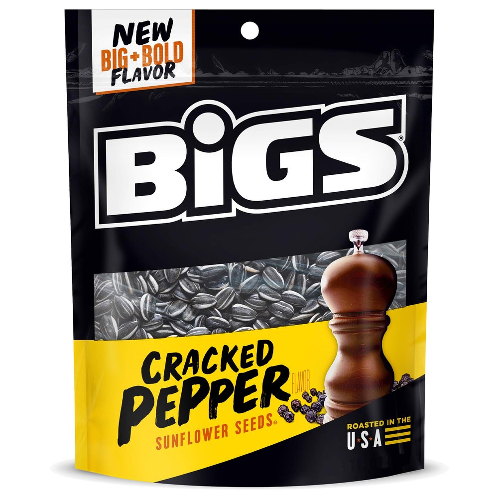 BIGS Sunflower Seeds, Cracked Pepper Flavor, 5.35 oz. (Pack of 12)