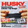 Husky HK42WC022B Heavy Duty Contractor Clean-Up Bag, Poly, Black, 42 gal, 4' L x 2' 9 in W x 2 Mil T view 3