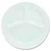 Dart 9CPWF 9 in White Plastic 3 Comp Plate (Case of 500) view 1