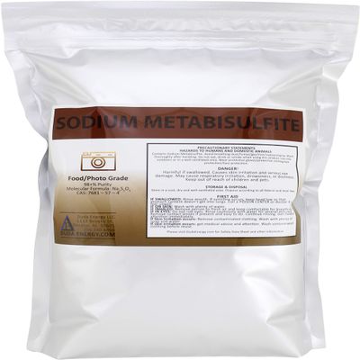 20 lb Sodium Metabisulfite Food Grade/Photo Grade 98.6+% Purity White Granular Solid Crystals