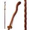 Brazos Handcrafted Wood Walking Stick, Twisted Oak, Ergonomic Style Handle, for Men & Women, Made in The USA, Red, 58" view 1