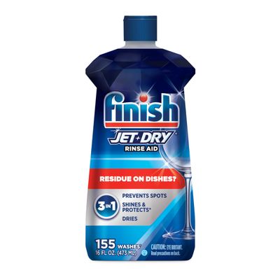 Finish Jet-Dry Rinse Aid, Dishwasher Rinse Agent & Drying Agent, 16 Fl Oz (Pack of 1)