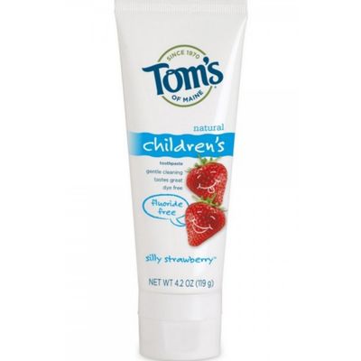Tom's of Maine Fluoride Free Children's Toothpaste, Silly Strawberry, 4.2 Oz (Pack of 24)