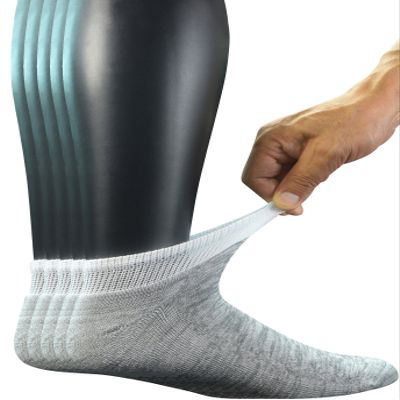 Yomandamor Men's 5 Pairs Low Cut Diabetic Socks with Cushion Sole and Seamless Toe