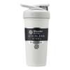 BlenderBottle Strada Shaker Cup Insulated Stainless Steel Water Bottle with Wire Whisk, 24-Ounce, White view 1