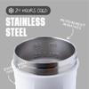 BlenderBottle Strada Shaker Cup Insulated Stainless Steel Water Bottle with Wire Whisk, 24-Ounce, White view 3