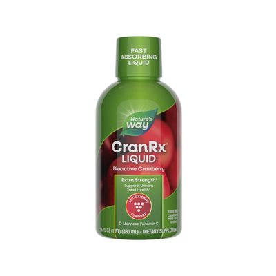 Nature's Way CranRx Extra Strength(1) Liquid, Supports Urinary Tract Health*, 1,000 mg Cranberry per 2-Tbsp Serving, D-Mannose, Vitamin C, Hibiscus, Gluten Free, Vegan, 16 Oz (Packaging May Vary)