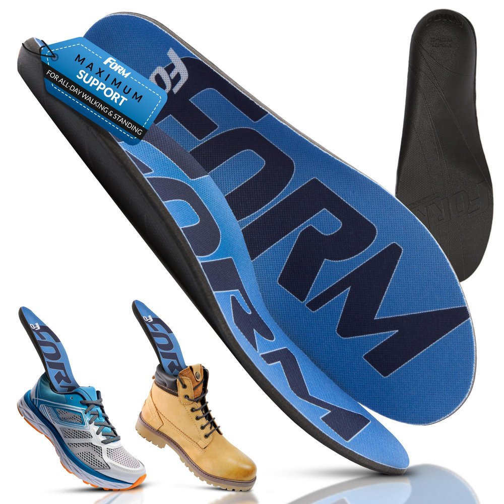 Maximum Support Plantar Fasciitis Insoles  Custom Form-Fitting Insoles Shoe Inserts for Plantar Fasciitis Women and Men  Shock Absorption - Flat Feet Inserts for All Day Walking & Standing