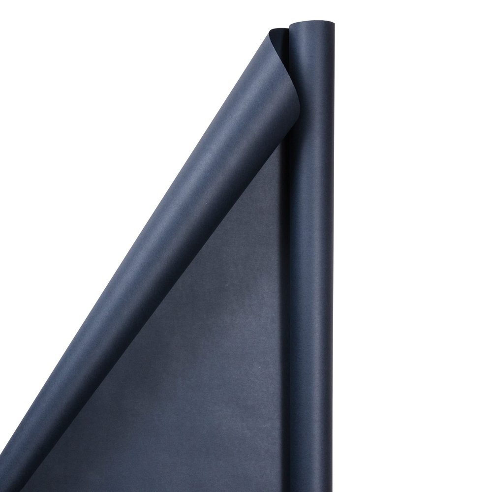 JAM Paper Gift Wrap - Matte Wrapping Paper - 25 Sq Ft (30 in x 10 Ft) - Matte Cobalt Navy Blue - Roll Sold Individually