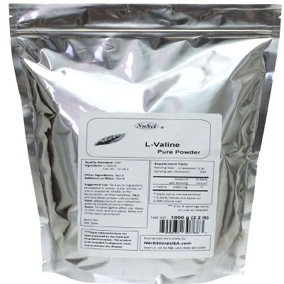 NuSci L-Valine Pure Amino Acid Powder (1000g (2.2 Lb))