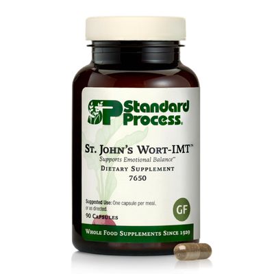 Standard Process St. John's Wort-IMT - Herbal Supplement for Sleep & Stress Relief - Supports Balance & Relaxation - Non-Dairy, Non-Soy & Gluten-Free - 90 Capsules