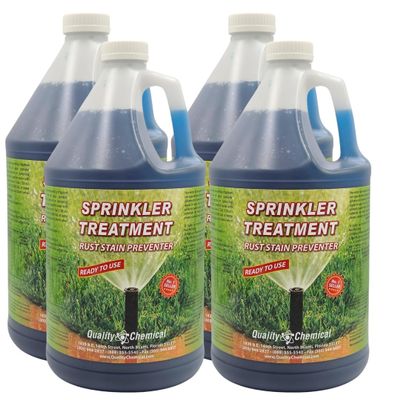 Quality Chemical Sprinkler Treatment Rust Stain Preventer - Ready to Use Irrigation Well Water Additive for Injection & Siphon Systems, Treats 125,000 Gallons - 128 oz (Pack of 4)